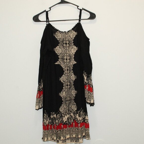 Angie Dresses & Skirts - Angie Black Boho Cold Shoulder Dress Size Large